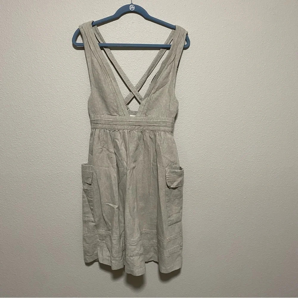 Donated/Anthropologie Meadow Rue Tan Linen Dress